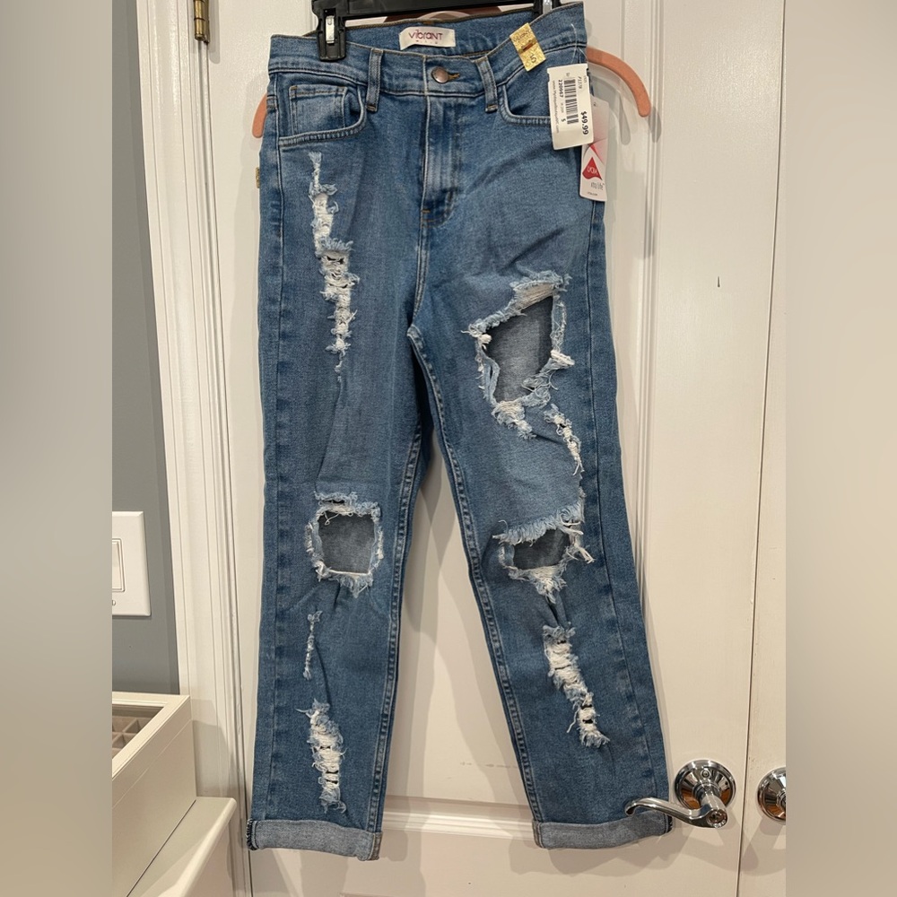 Brand new denim boyfriend jeans with tags